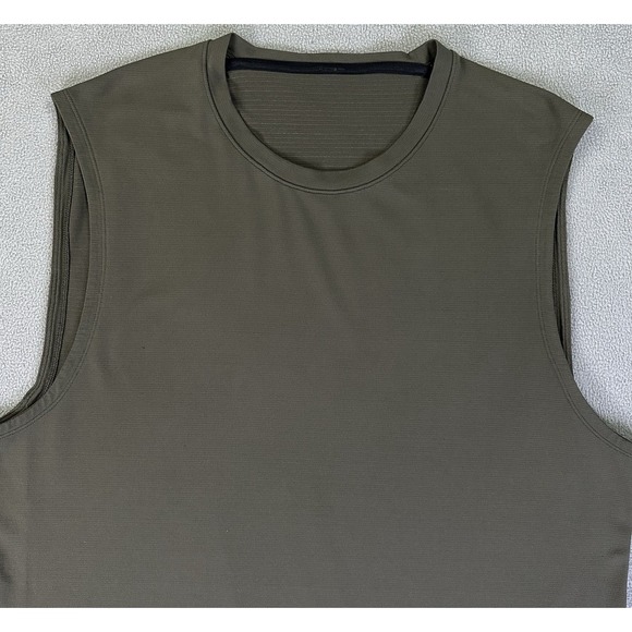 Lululemon Tank Top Shirt Mens XL Olive Green DrySense Performance Gym Traning - Picture 2 of 6